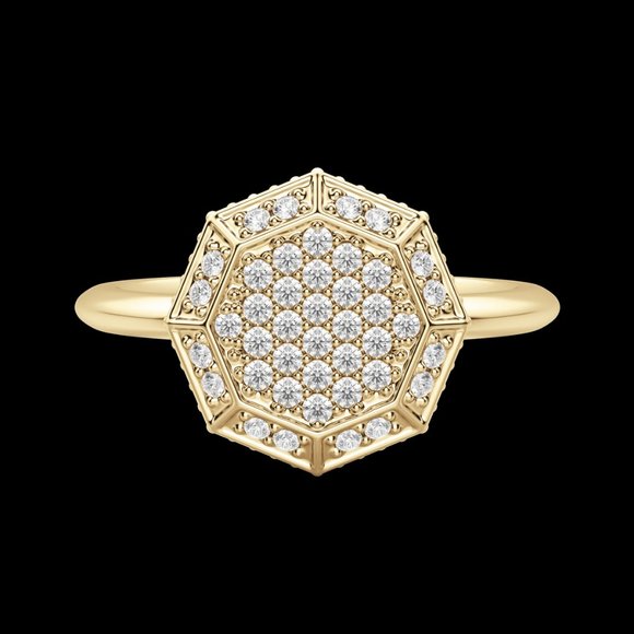 Octagon Pavé Ring - Picture 6 of 9